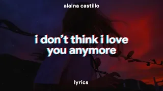 Alaina Castillo - i don't think i love you anymore (Lyrics)