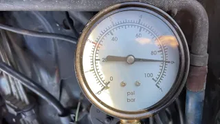Mercedes Benz W126 560SEL 3/89 First Fuel Pressure Test of Working & System Pressure with new EHA
