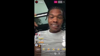 Lil baby smoking a big blunt on live and starts tweaking 😳  7/25/20