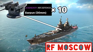 RF Moscow With Full⚡10x Garpun (30mm) Air Defense Gameplay - Modern Warships: Naval Battles