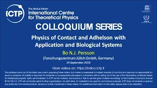 Physics of Contact and Adhesion with application to biological systems - ICTP Colloquium