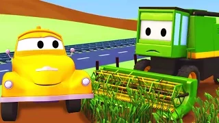 Tom The Tow Truck and the Harvester in Car City | Cars & Trucks construction cartoon (for children)