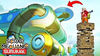 ЗАЛЕЗЛИ В ЛИФТ НА КРЫШЕ БАЗЫ РОБОТОВ! SCRAP MECHANIC SURVIVAL - ДЕНЬ 11