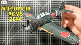 Mitsubishi A6M5 (A6M3) Zero Aircraft Model | DIY Paper Mitsubishi | How Make a Paper Airplane Model