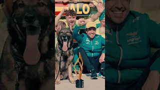 Celebrations… with a twist! 🐶💚 #F1 #shorts #fernandoalonso