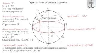 2  Небесная сфера. Системы координат. Часовые углы.