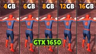Marvel’s Spider-Man Remastered - 4GB vs 6GB vs 8GB vs 12GB vs 16GB Ram ft. GTX 1650