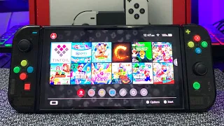 Nintendo Switch OLED Clear Black Shells with Colorful Buttons