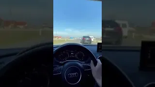 Audi with top speed near crash