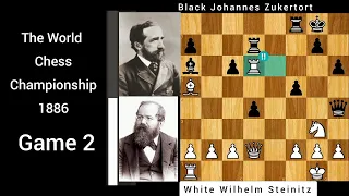 First world championship of history||Round 2|| Wilhelm Steinitz vs Johannes Zukertort||