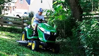 John Deere X590 Garden Tractor | Clearing out Weed Hill