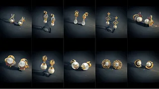 latest pearl studs ||gold pearl earrings with weight and price||Chandu's collections