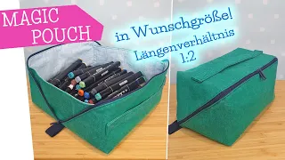 sew a Magic Pouch in your desired size - 2:1 ratio | Wide Open Pouch Tutorial | sewing tutorial