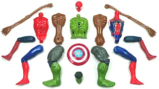 Merakit Mainan Hulk Smash, Spiderman, Siren Head, Captain Marvel