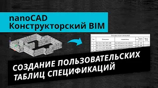 nanoCAD Конструкторский BIM. Урок №2 – Создание пользовательских таблиц спецификаций