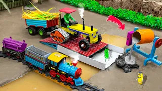 Diy tractor making mini concrete bridge cross over the river | diy mini contruction | @Sunfarming