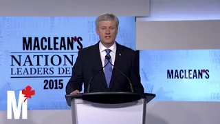 Stephen Harper’s closing statement: Maclean's debate