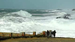 Tempête  Ulrika du 13 février 2016 à Quiberon à marée basse...