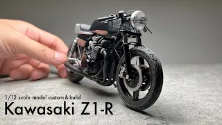 Building Aoshima 1/12 Kawasaki Z1-R Scale Model Custom