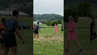 The kick really makes it (Bunda Roundnet) #shorts #spikeball