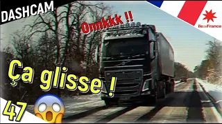 DASHCAM 47 / je dérape devant le camion / I slip in front of the truck