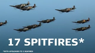 17 Spitfires Duxford Battle of Britain Air Show 2015