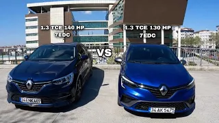 RENAULT CLIO 1.3 TCE 130 HP VS MEGANE 1.3 TCE 140 HP 7EDC ROLLING AND DRAG ACCELERATION