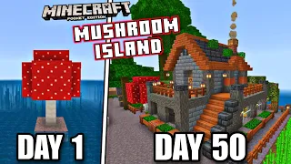 I Survived 50 DAYS in MUSHROOM ISLAND 🍄🏝️ in Minecraft ( No SINGLE TREE ) [ Full Movie ]