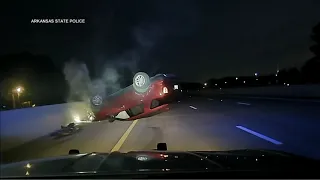 Arkansas State Police trooper flips pregnant woman's car during traffic stop