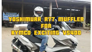 kymco exciting vs400 upgrade yoshimura muffler w/soundcheck#viralvideo #muffler