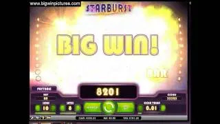 Starburst slot machine big win, all 3 Stars!