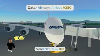 World's Biggest Aircraft Flying For First Time Qatar Airways Airbus A380 Perth IPPH To Tokyo ITKO