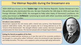 AQA GCSE History - Germany 1890-1945 - Topic 3: Weimar democracy 1919-1929