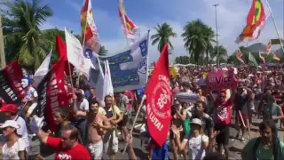 Raw: Hundreds in Brazil Protest New President