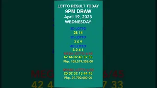 LOTTO RESULT TODAY 9PM DRAW APRIL 19, 2023 #shorts