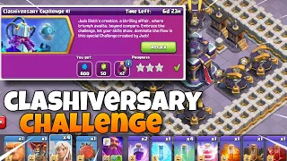 How To Easily 3 Star Clashiversary Challenge #1 | Coc New Event Attack Strategy - Clash Of Clans