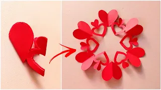 DIY paper cut into beautiful heart shapes. Valentine's Day Heart Shaped Paper Cutting