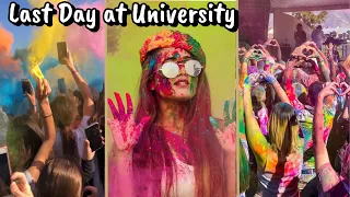 Last Day of University🤒 | Program to War Gya😂 | Holi Day, Color Day at University 🌈 | Hamna Bashir