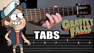 GRAVITY FALLS Opening Theme Song on Acoustic Guitar | Tabs Lesson & Chord Tutorial TCDG