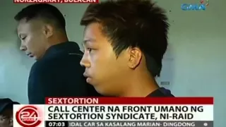 24 Oras: Call center na front umano ng sextortion syndicate, ni-raid