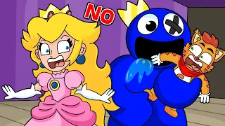 PEACH escapa de los RAINBOW FRIENDS | Super Mario Bros vs Rainbow Friends en Roblox