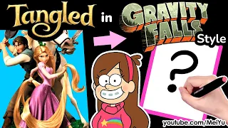 Draw Disney Tangled Movie Poster in Gravity Falls Style Art Challenge | Fan Coloring Showcase