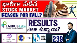 భారీగా పడిన Stock Market, Reason For Fall? Laurus Labs Results ఎలా ఉన్నాయి?  ICRA Railtel