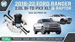 Provent Catch Can Kit Install for 2018-22 Ford Ranger PX3 Ford Raptor 2.0L - Revised OS-PROV-36