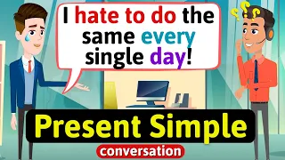 Present Simple conversation (Everyday actions vocabulary) English Conversation Practice