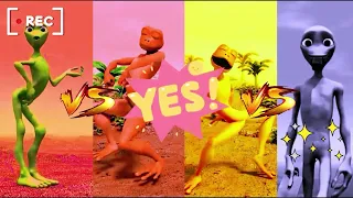 Funny Green Allien Dance Vs Blue Patila Dance Vs Dame tu Cosita