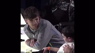 Louis Tomlinson being adorable to the kids and talking to Simon cowell's son #shorts