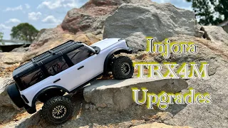 Injora TRX4M Upgrades! 59mm Shocks,48t Motor,Brass High Clearance Links & more!