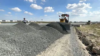 Best Project Technique Skill Processing Bulldozer D41E Pushing And Cutting Gravel |Strong Dump Truck