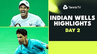 Murray Battles Etcheverry; Thiem, Wawrinka & Shelton in Action | Indian Wells 2023 Day 2 Highlights